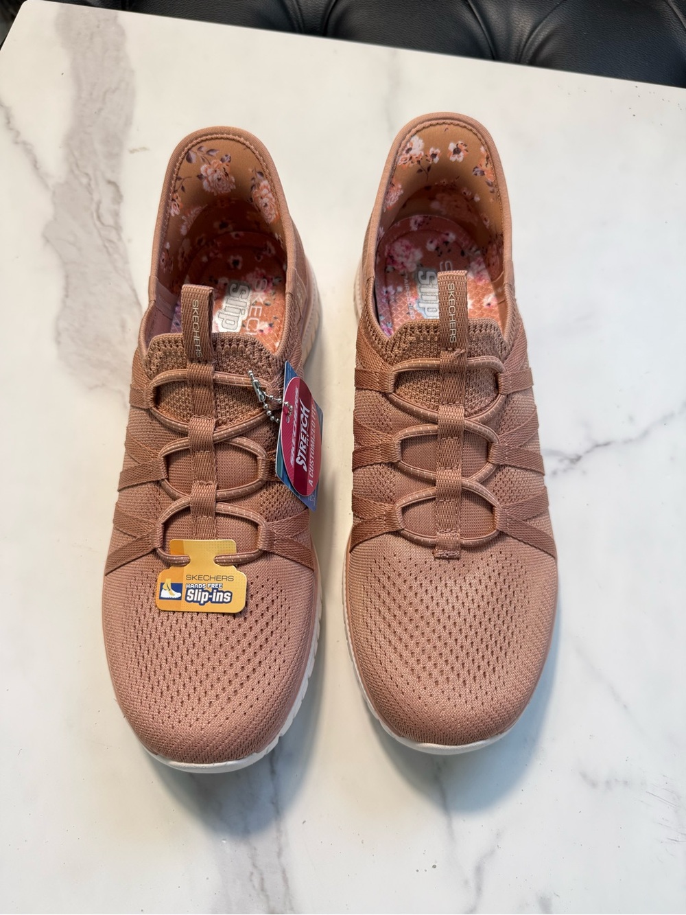 Skechers Women’s Stretch Knit Slip-On Sneaker — Rose Taupe - Picture 2 of 7
